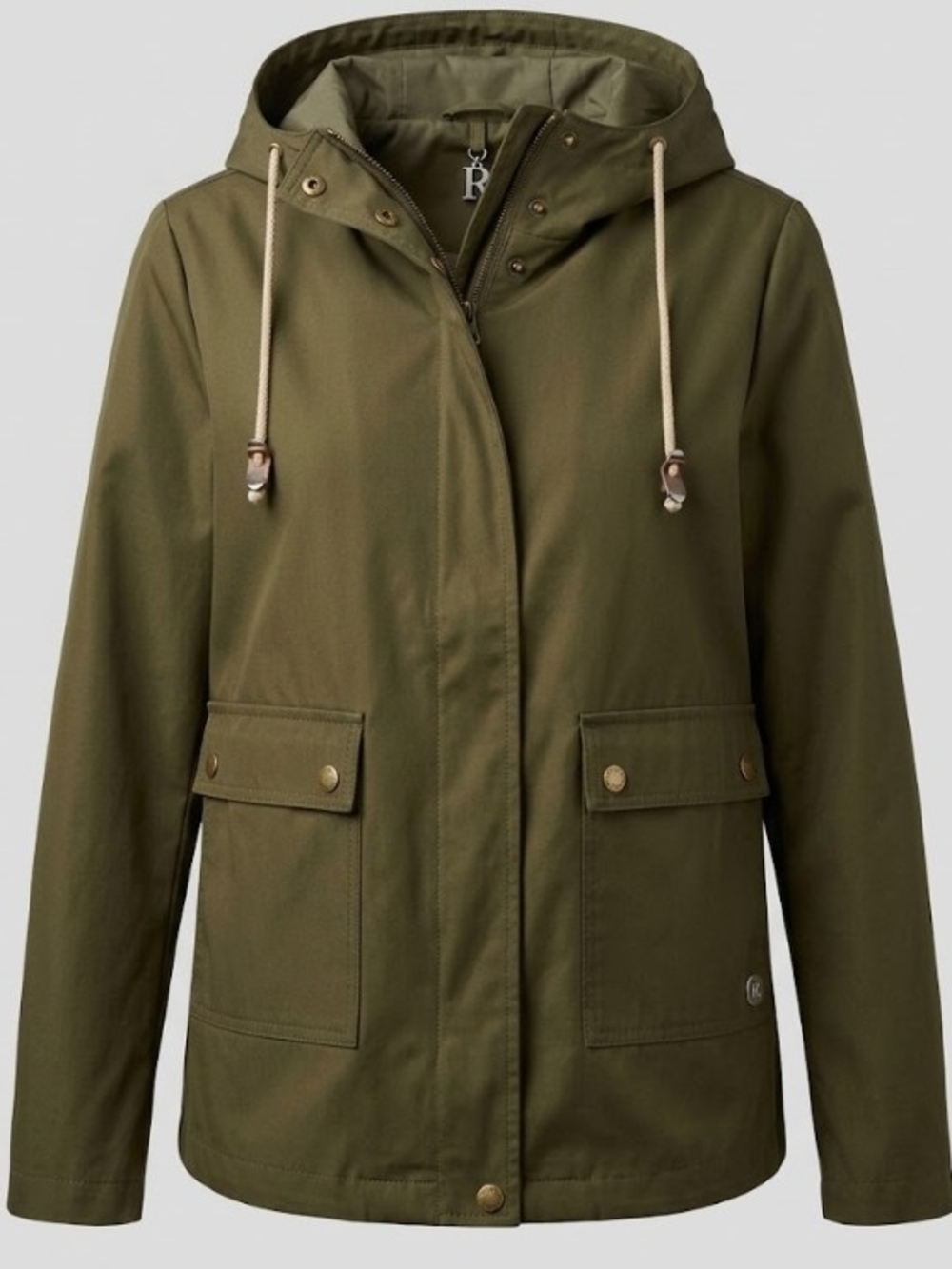 Caslon Olive Green Utility Jacket with Hood (Sz M) Lightweight Fall Capsule